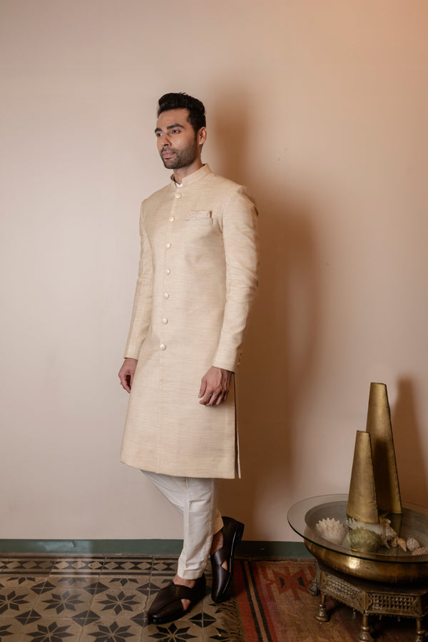 Classic Beige Sherwani