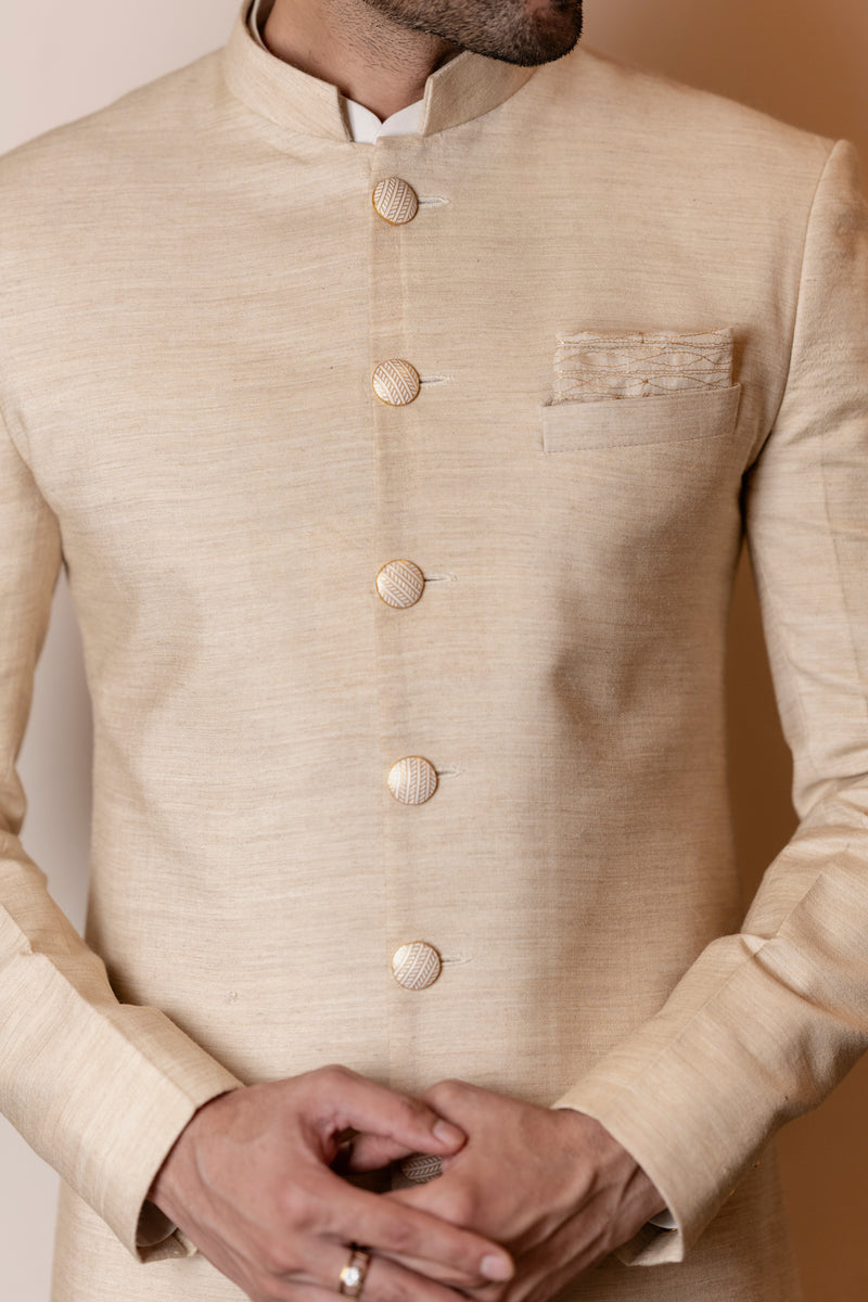 Classic Beige Sherwani