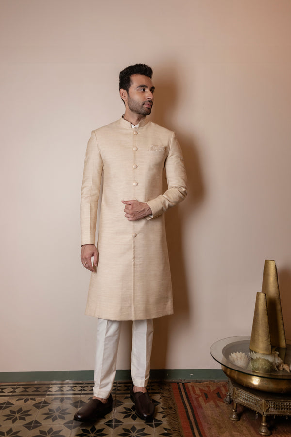 Classic Beige Sherwani