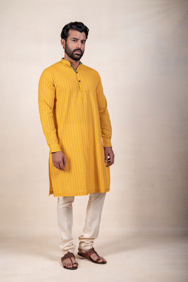 Yellow Stripes Kurta