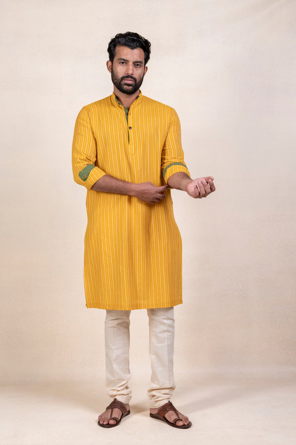 Yellow Stripes Kurta