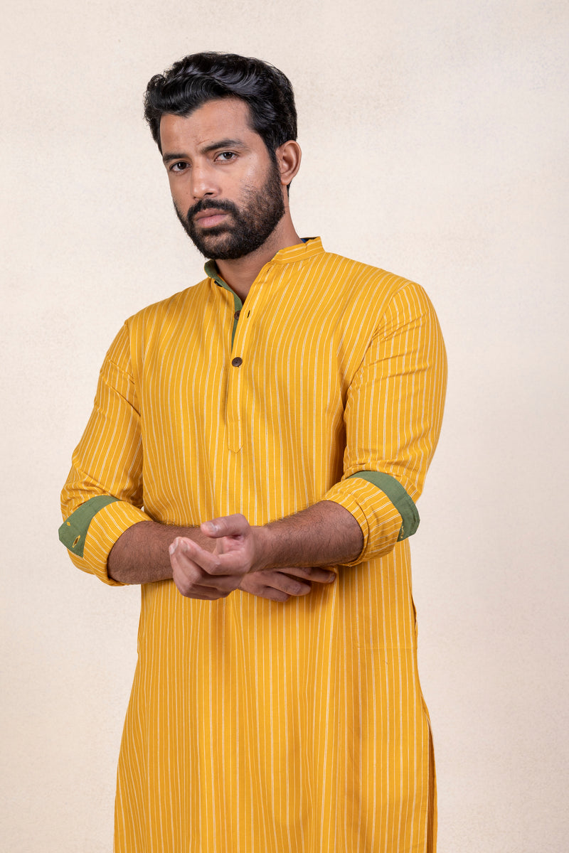 Yellow Stripes Kurta