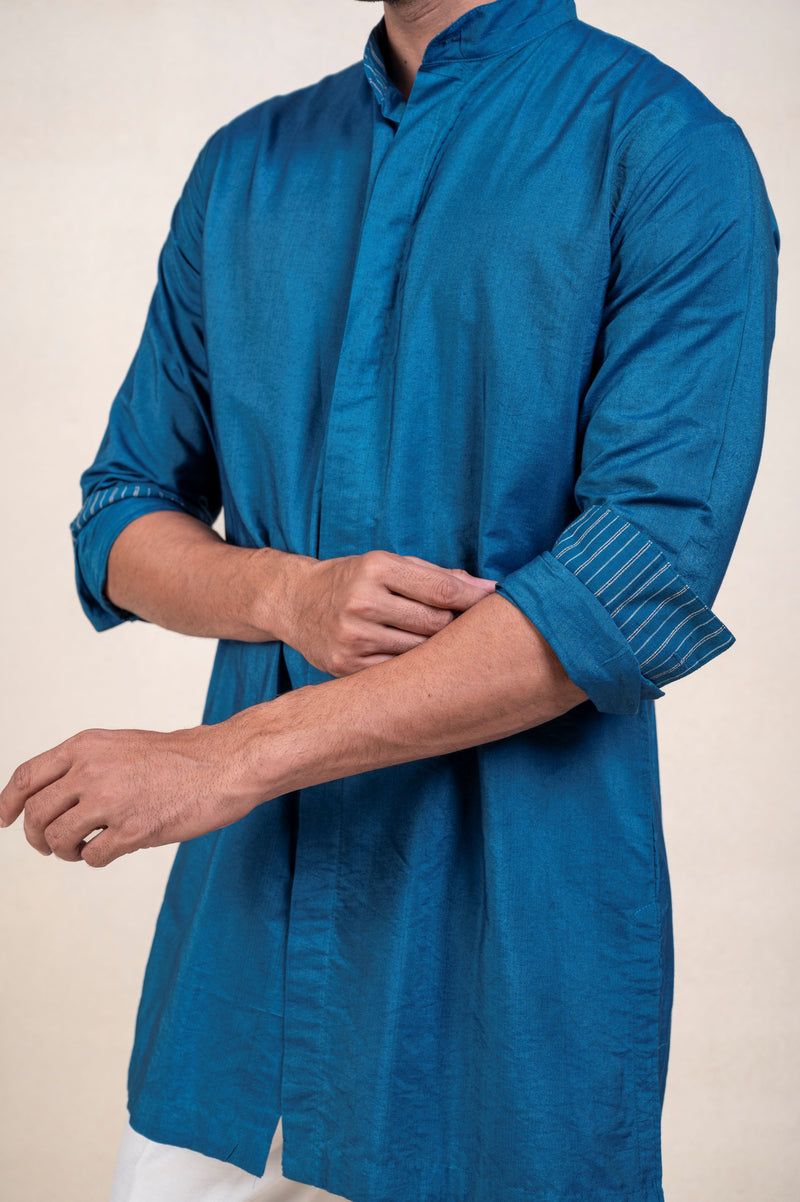 Blue Shirt Style Kurta