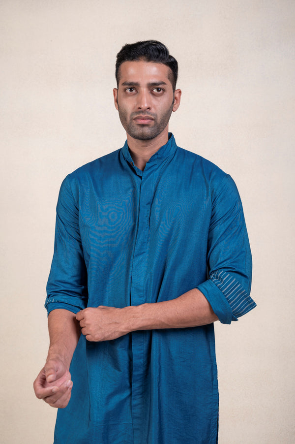 Blue Shirt Style Kurta