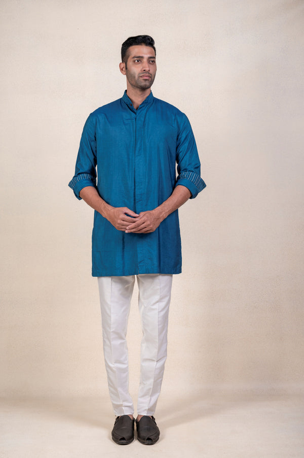 Blue Shirt Style Kurta