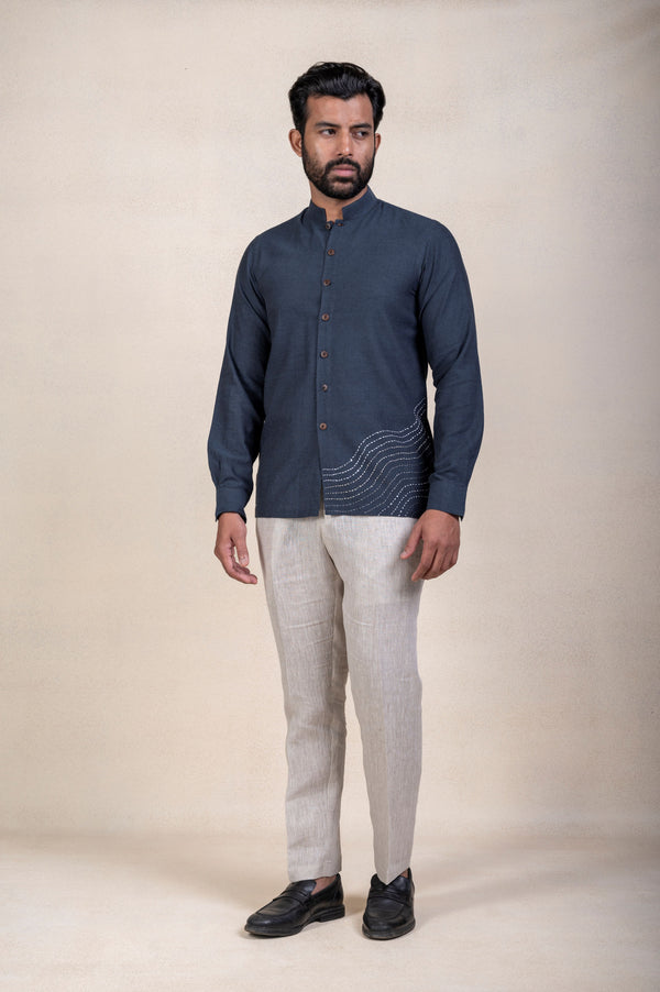 Blue Linen Kaatha Shirt