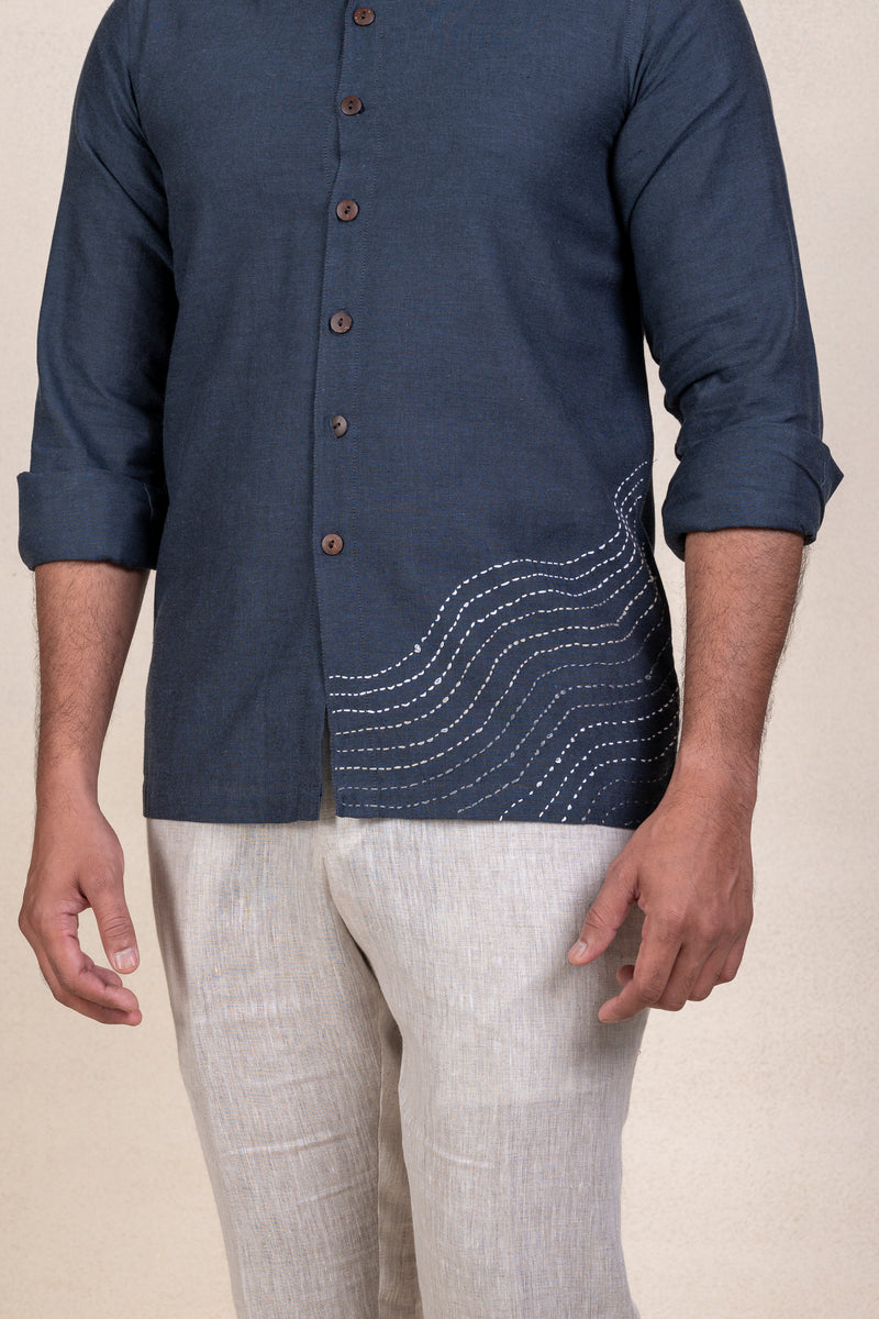 Blue Linen Kaatha Shirt