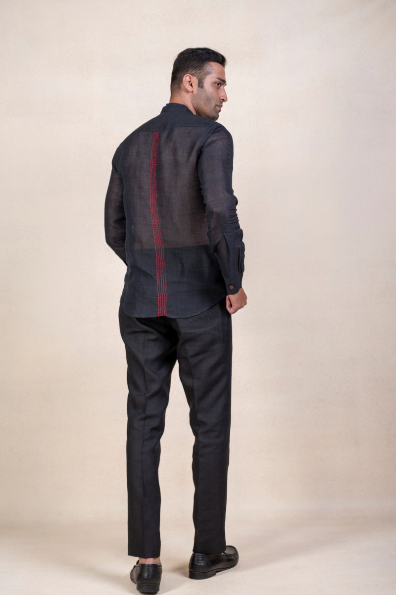 Black Linen Kaatha Shirt