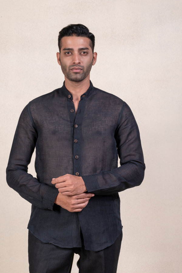 Black Linen Kaatha Shirt