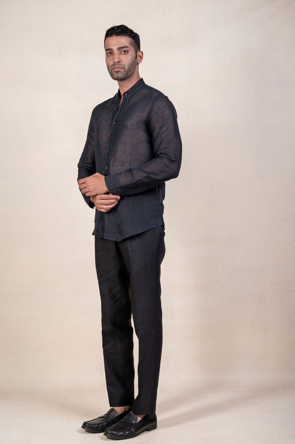 Black Linen Kaatha Shirt