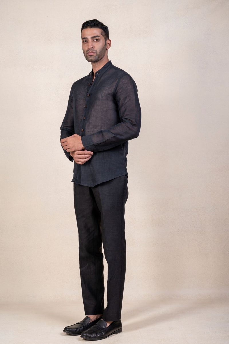 Black Linen Kaatha Shirt