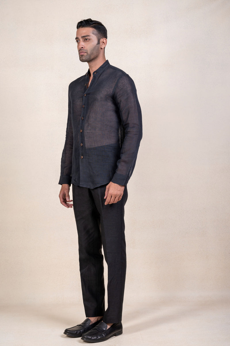 Black Linen Kaatha Shirt