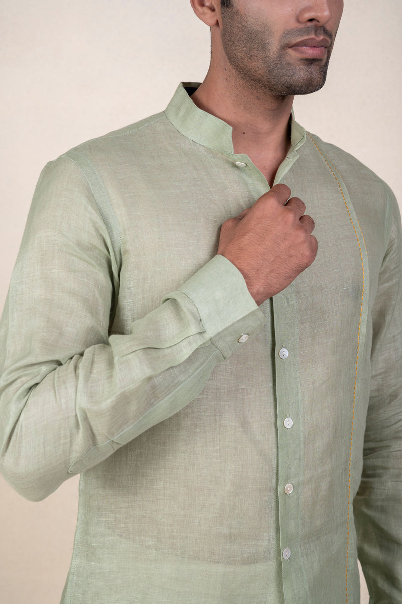 Green Linen Kaatha Shirt