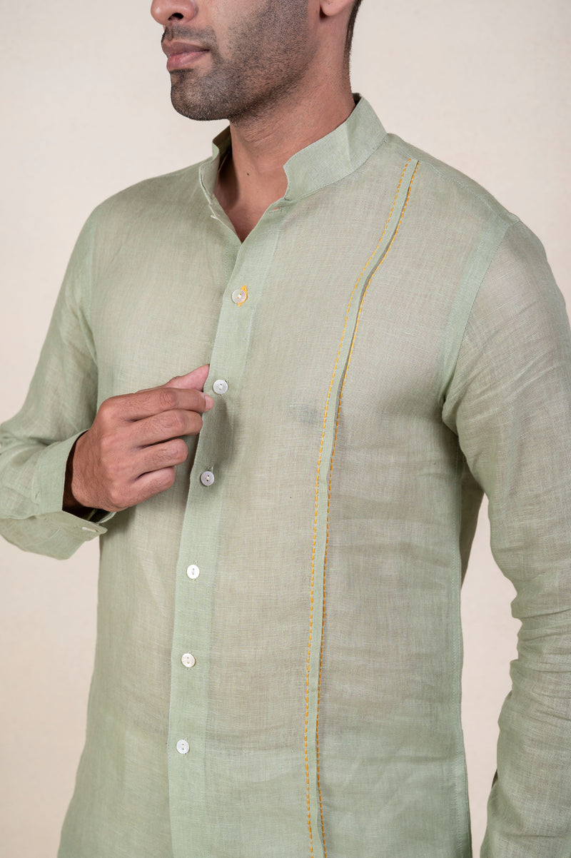 Green Linen Kaatha Shirt
