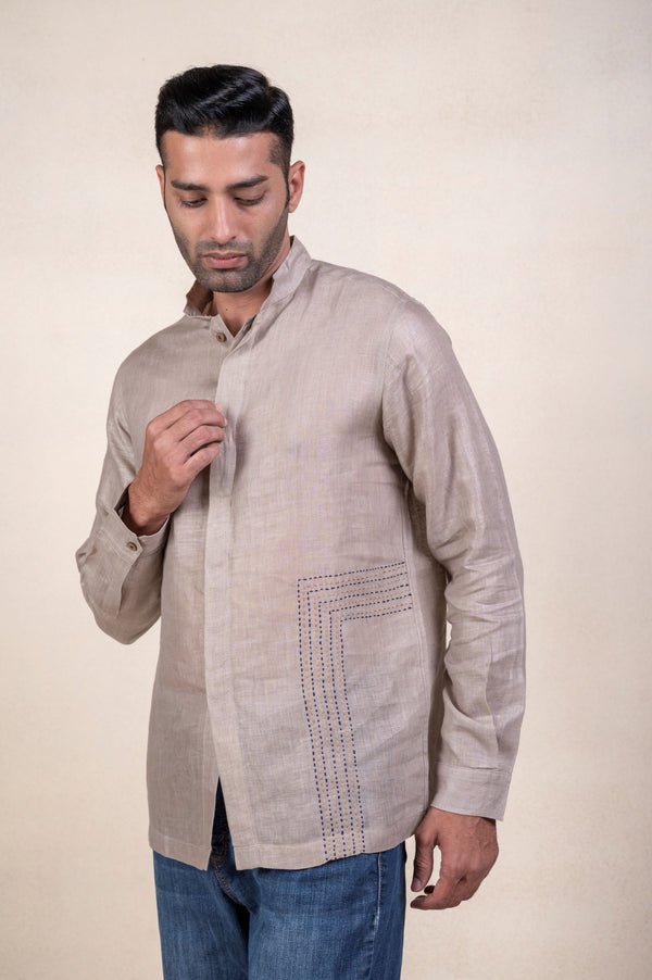 Grey Linen Kaatha Shirt