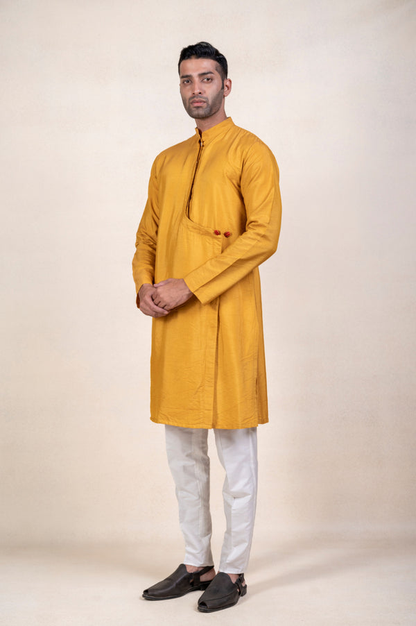 Mustard Angarkha Kurta