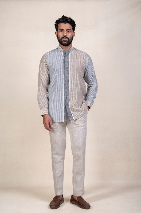 Grey Lining Half and Half Shirt