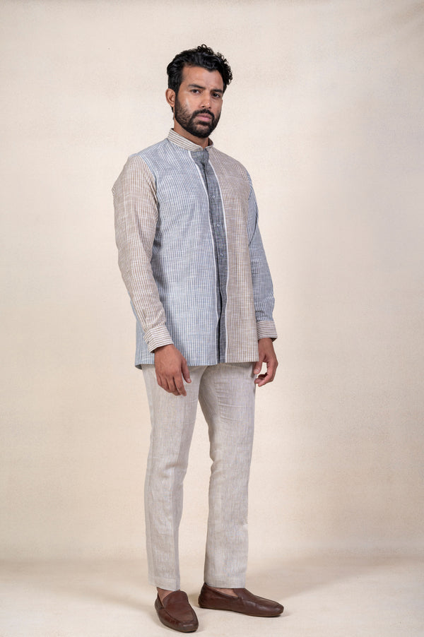 Grey Lining Half and Half Shirt