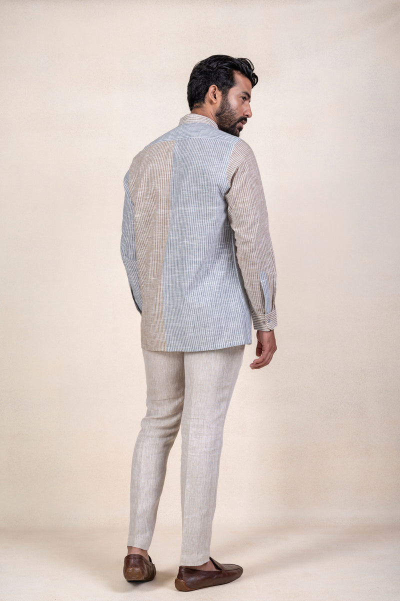 Grey Lining Half and Half Shirt