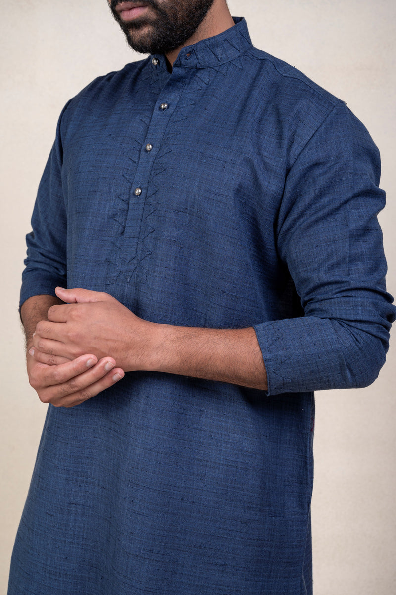 Blue Kungri Kurta