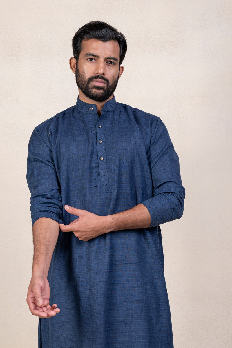 Blue Kungri Kurta