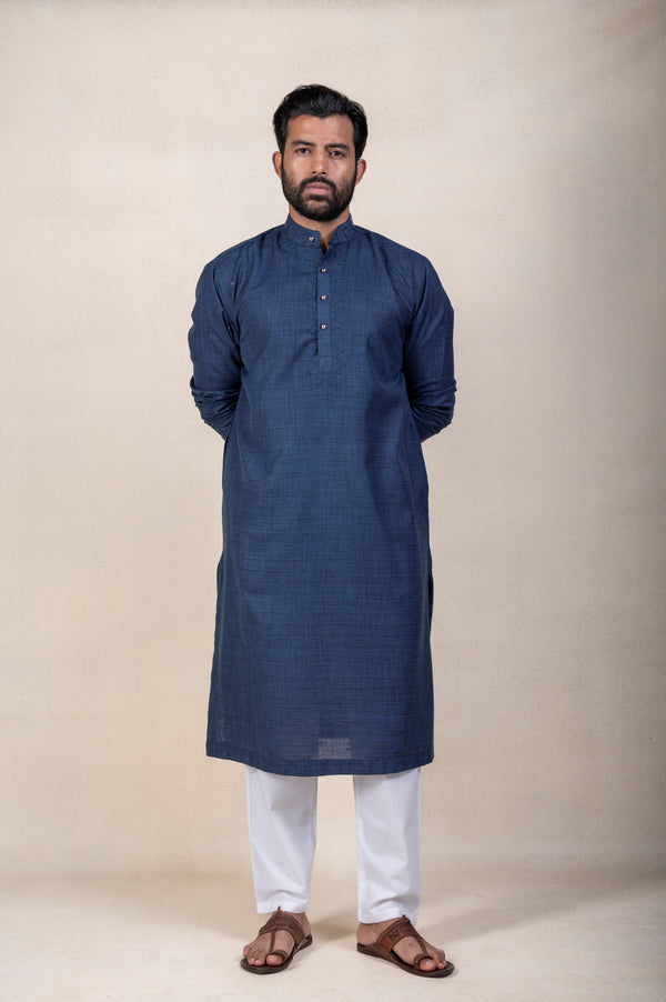 Blue Kungri Kurta