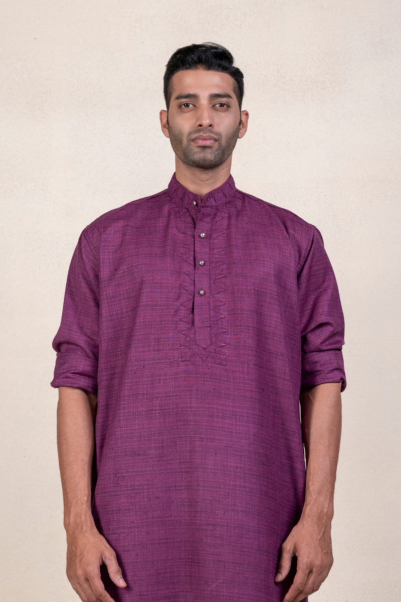 Magenta Kungri Kurta