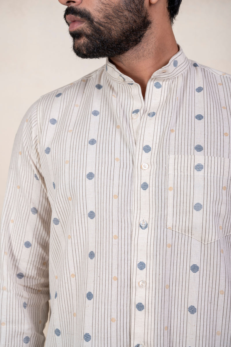 White Blue Lining Shirt
