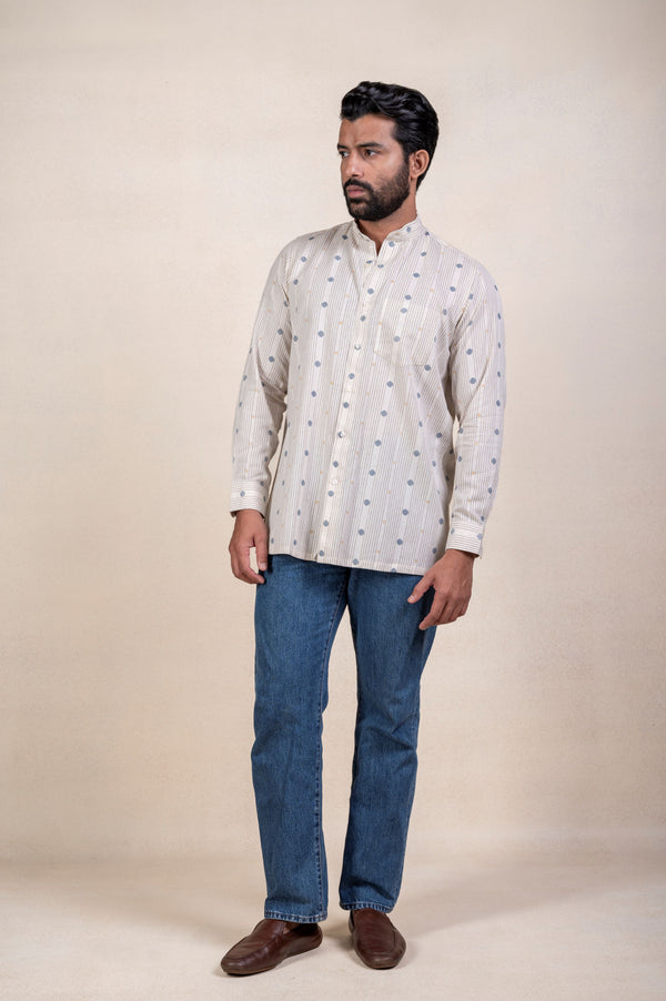 White Blue Lining Shirt