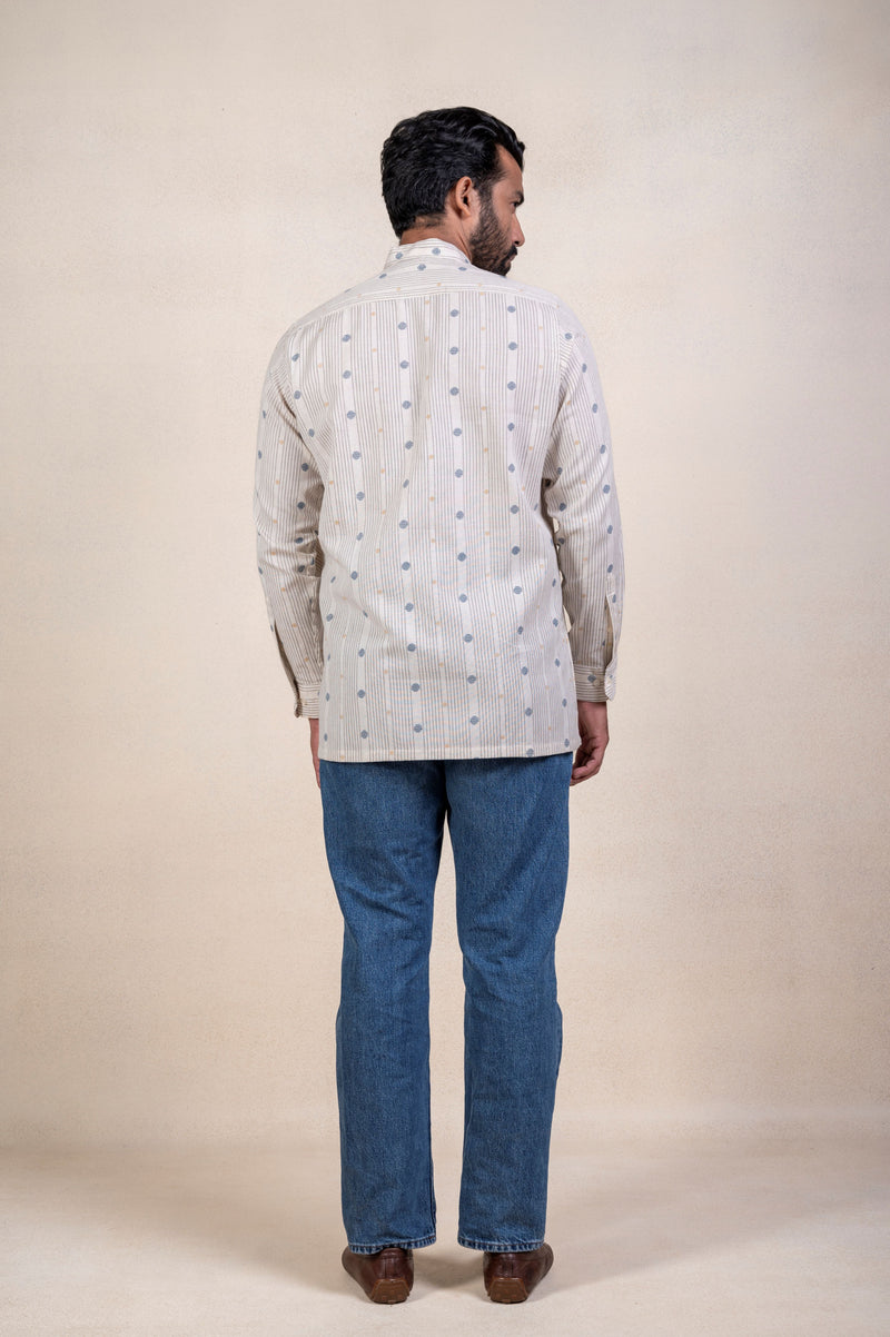 White Blue Lining Shirt
