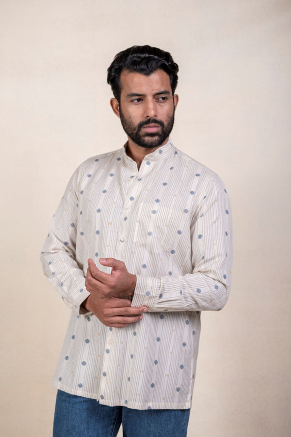 White Blue Lining Shirt