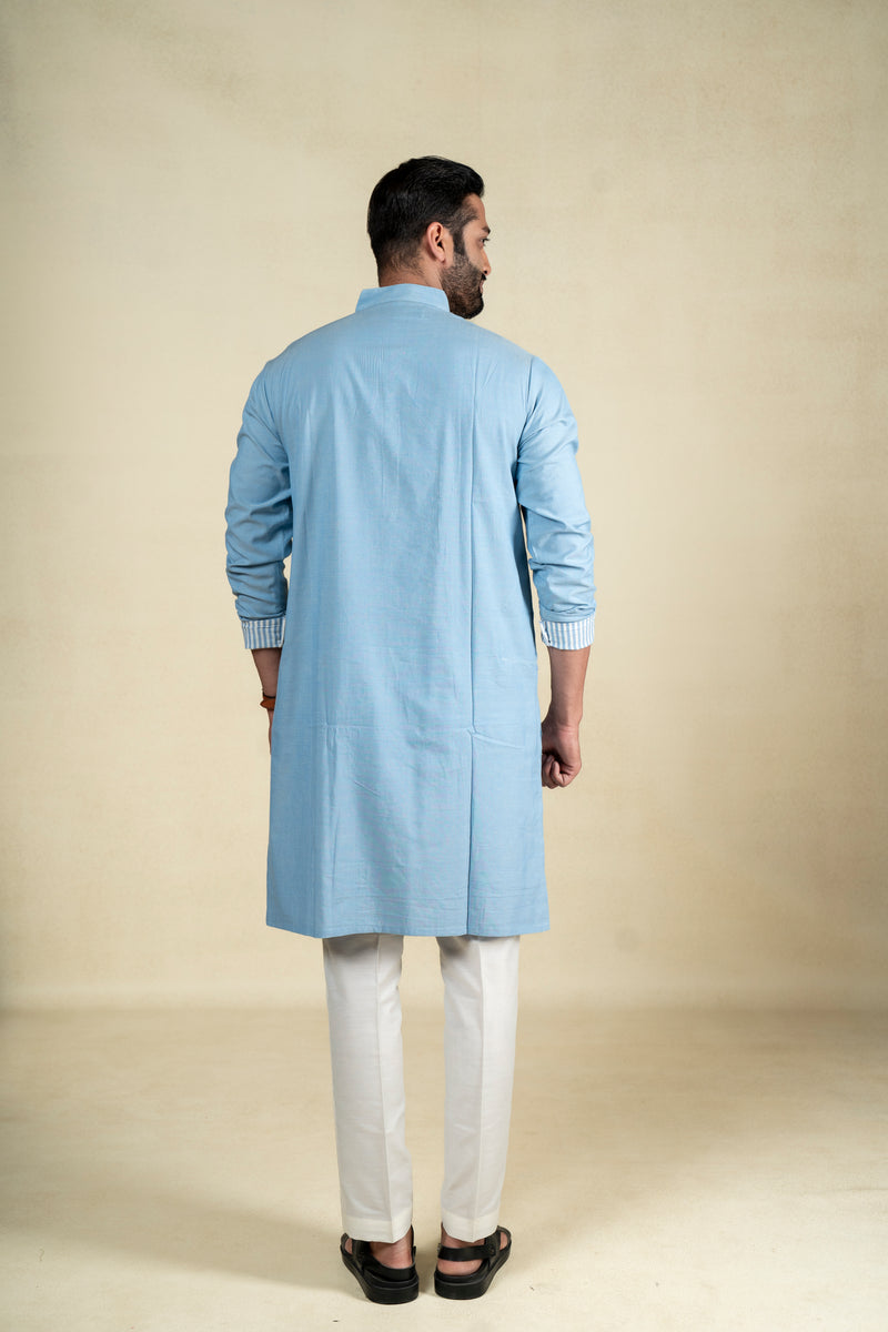 Light Blue Embroidery Kurta