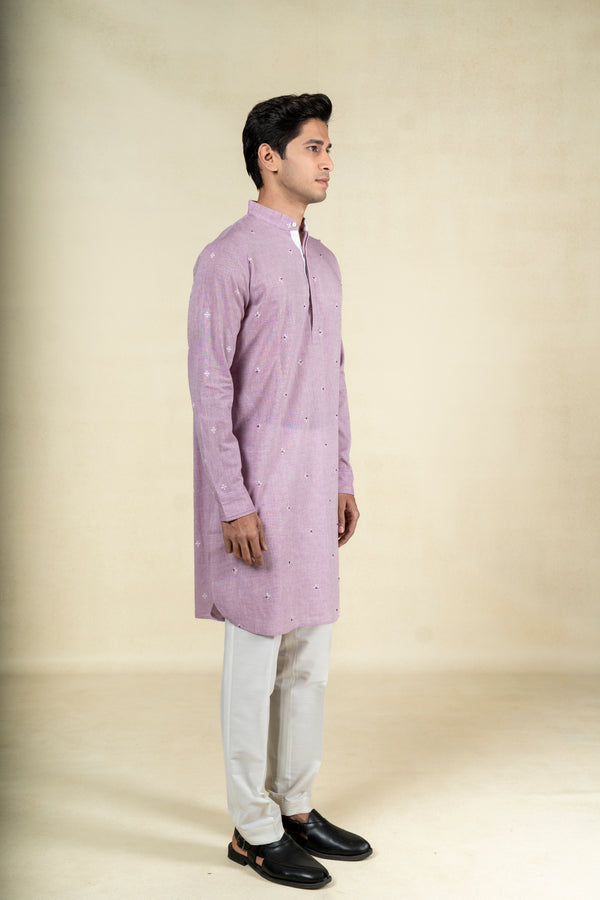 Pastel Purple Motif Kurta