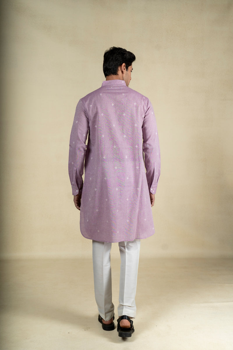 Pastel Purple Motif Kurta