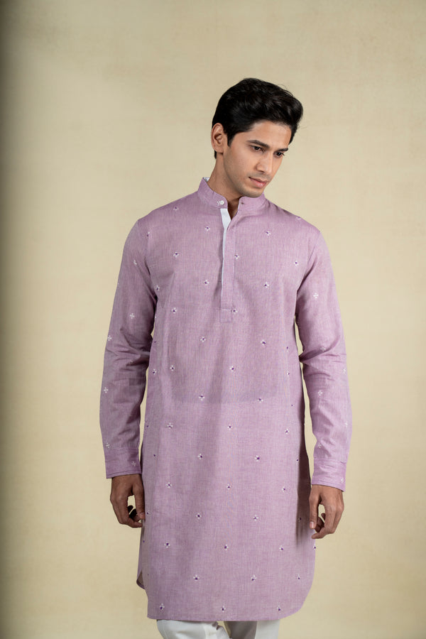 Pastel Purple Motif Kurta