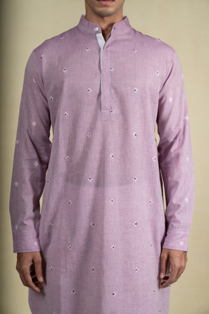 Pastel Purple Motif Kurta