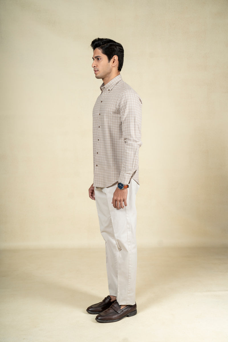 Beige Checks Shirt