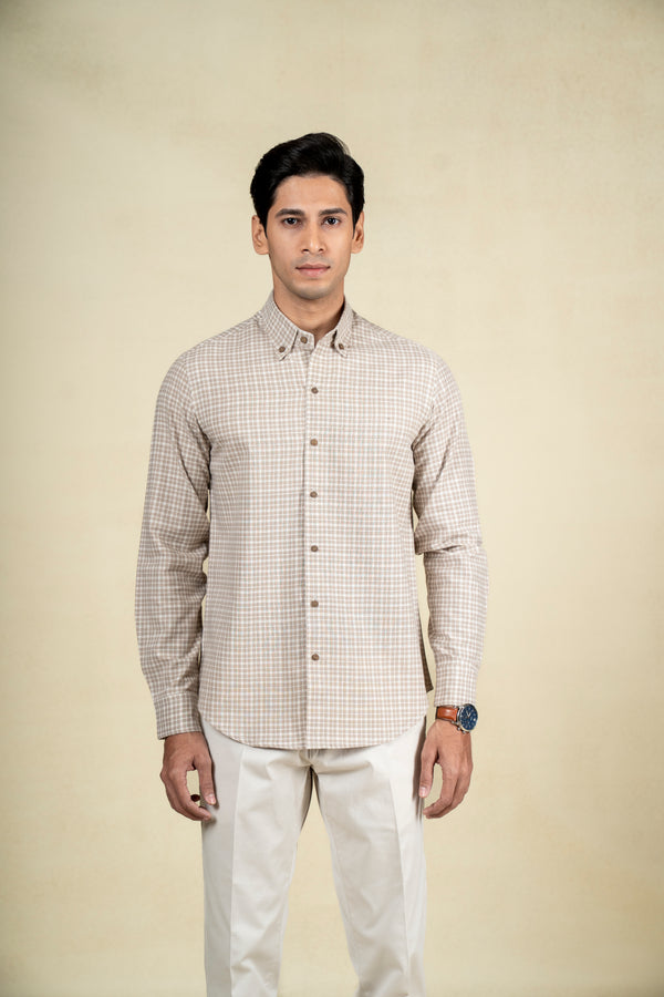 Beige Checks Shirt