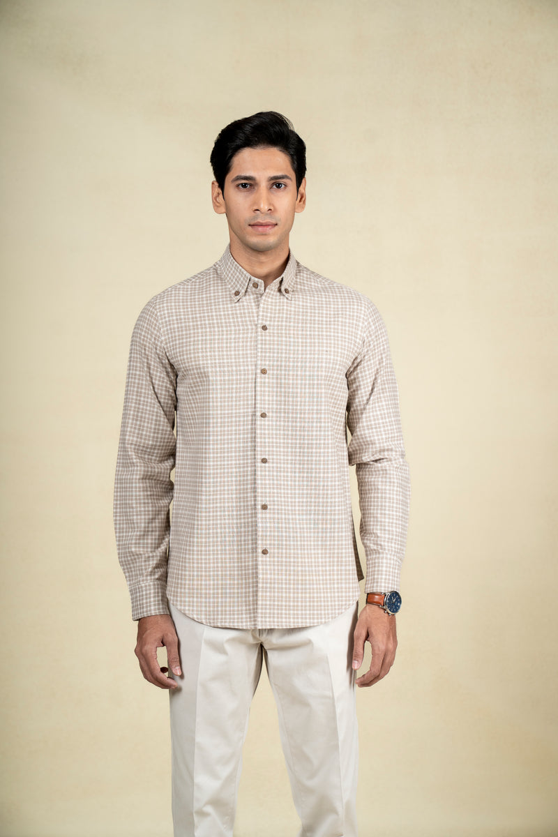 Beige Checks Shirt