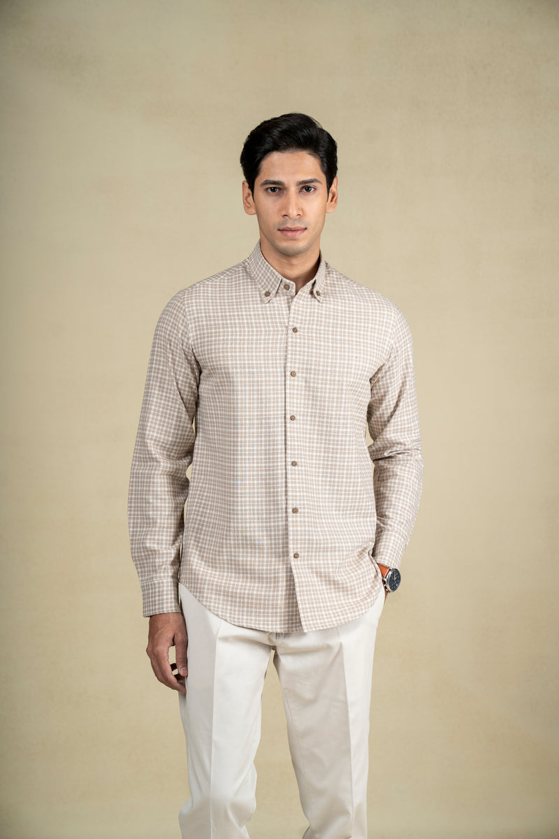Beige Checks Shirt