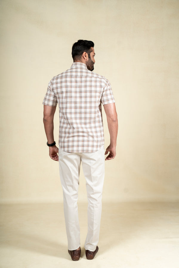 Beige Big Checks Shirt