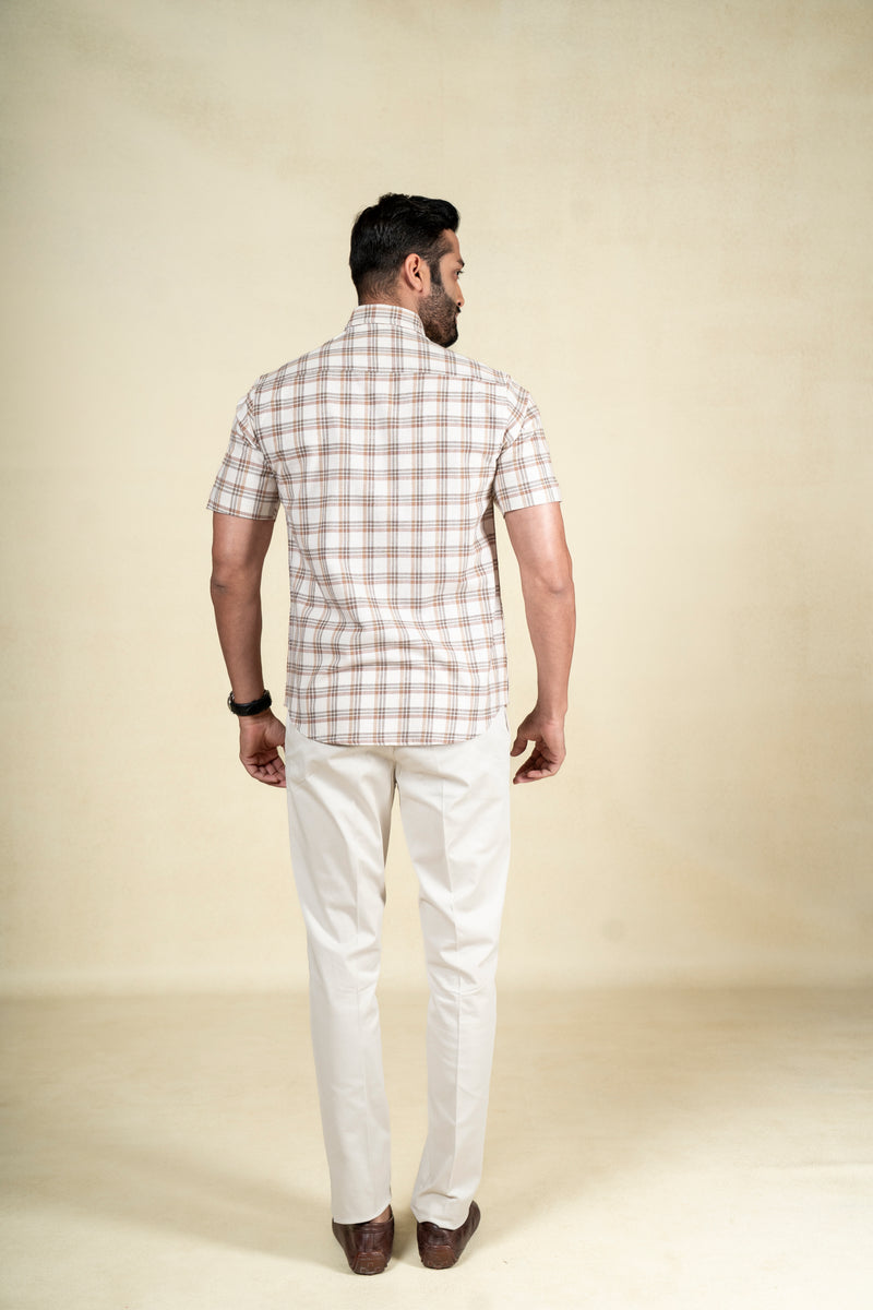 Beige Big Checks Shirt