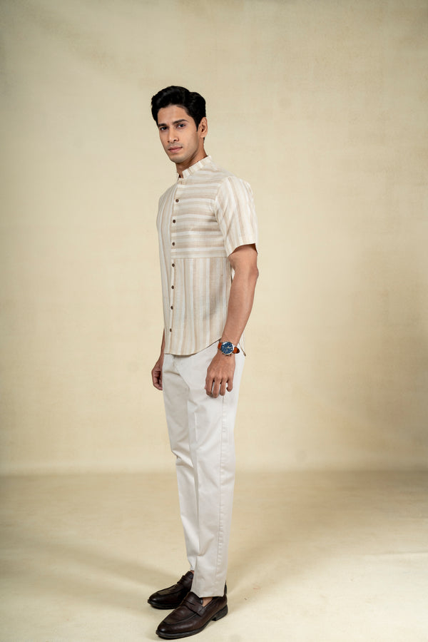 Beige Assymetrical Shirt