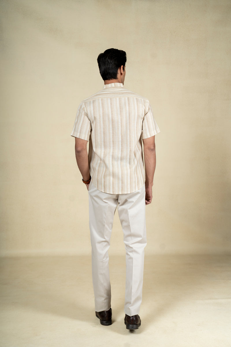 Beige Assymetrical Shirt