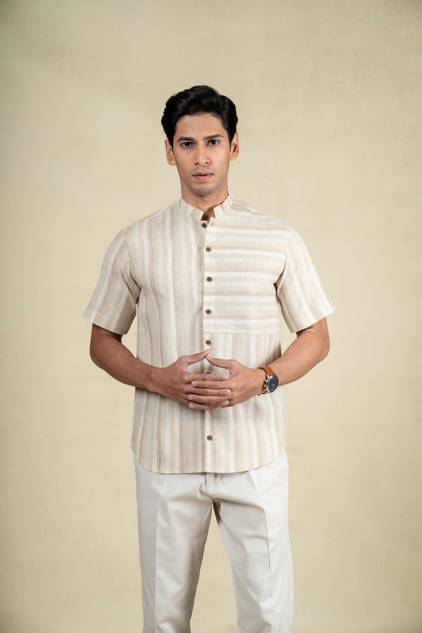 Beige Assymetrical Shirt