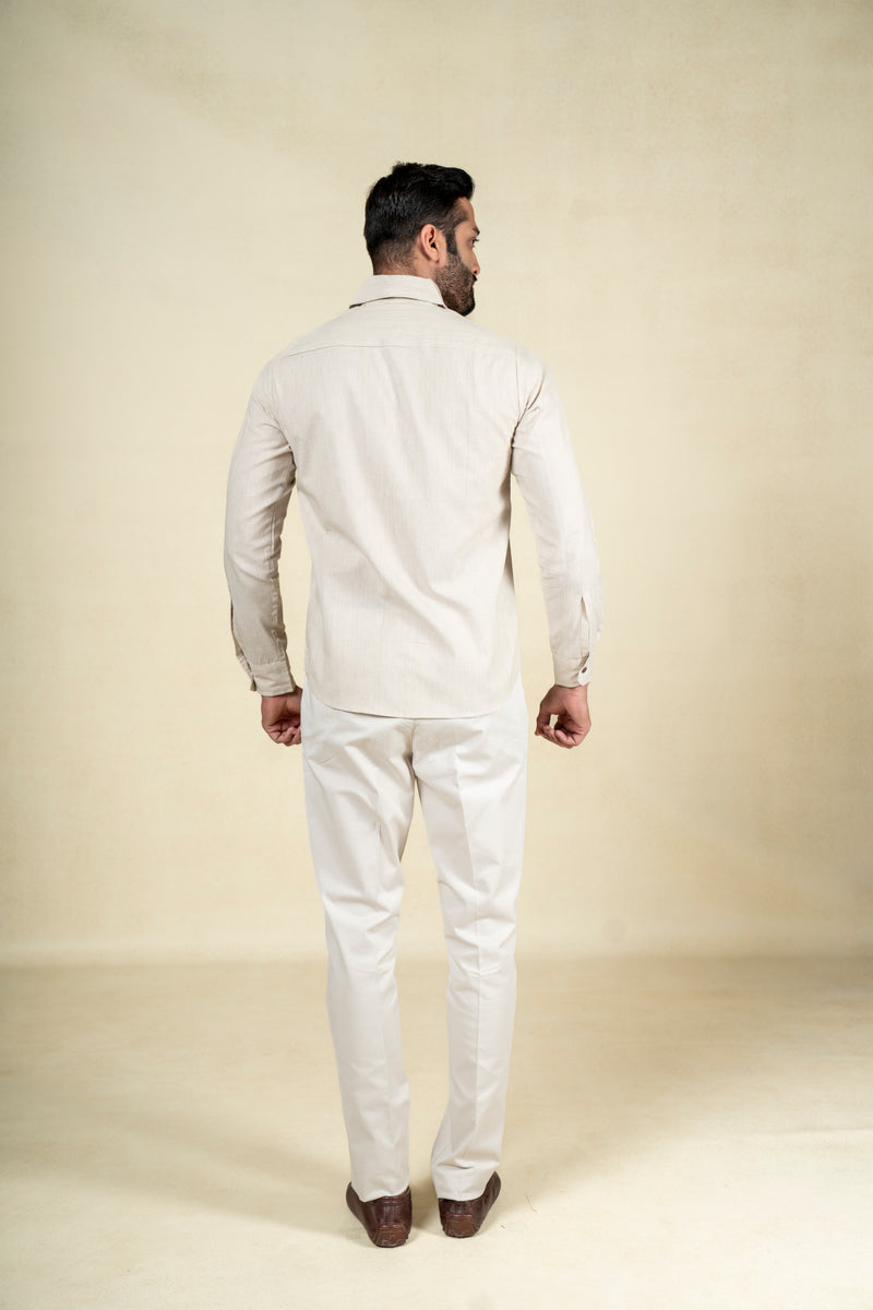Beige Micro Linear Shirt