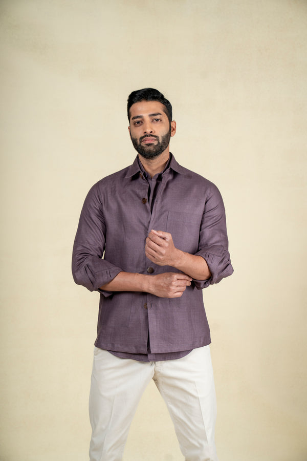 Mauve Linen Shacket
