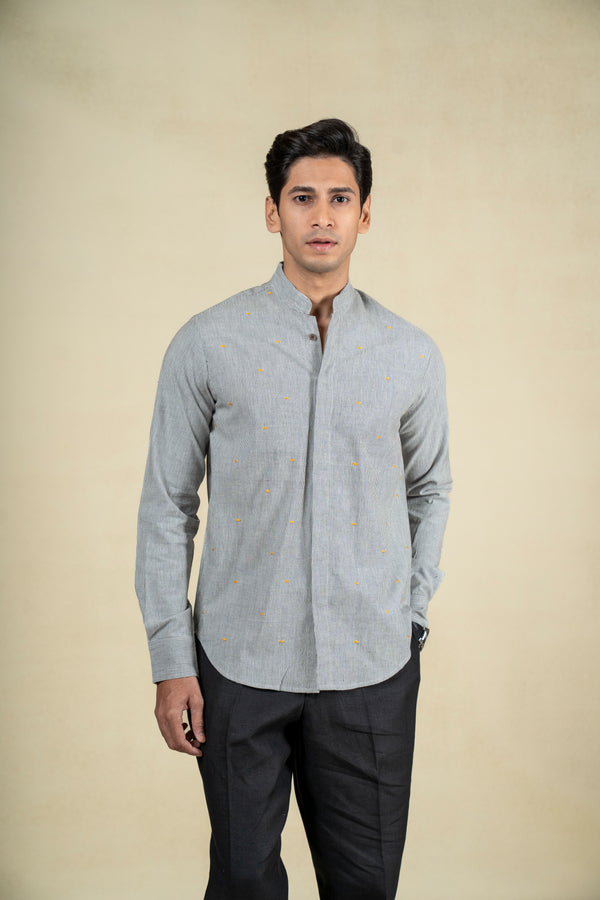 Black Micro Linear Shirt