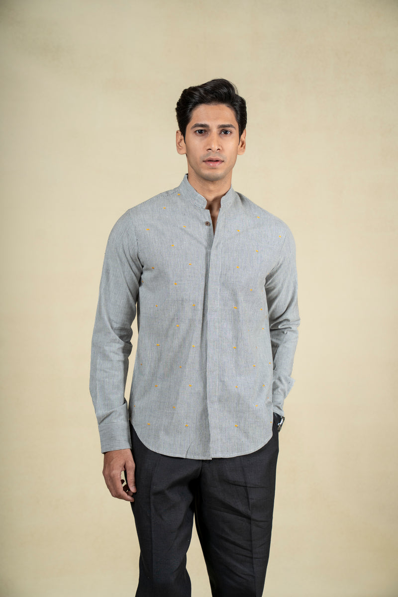 Black Micro Linear Shirt