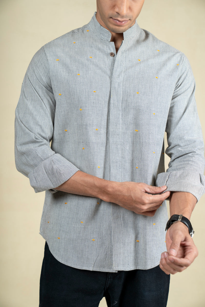Black Micro Linear Shirt